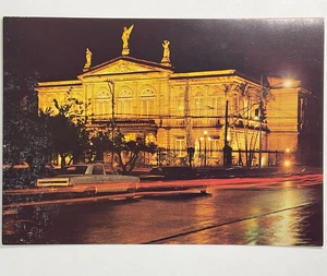 1960s San Jose Costa Rica, National Theater of Costa Rica, Night Scene Postcard - Picture 1 of 2