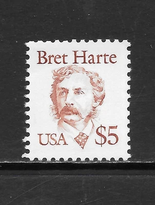 U.S. SCOTT 2196 MNH VF - 1987 $5 COPPER RED ISSUE - BRET HARTE - Image 1 of 2