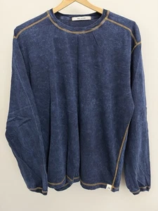 Jake Agave Shirt Mens L Long Sleeve Blue Classic Cut Crew Neck Supima USA Made - Picture 1 of 7