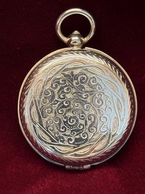 古董维多利亚银色可折叠Dram杯带银色Fob盒 — 第 1/4 张图片