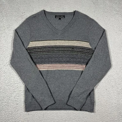 Rag & Bone Men's Sz L V Neck 100% Wool Alpaca Fair Isle Sweater Nordic Knit - Image 1 of 4