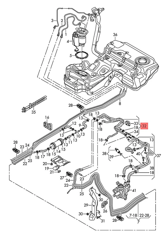 1 juego de mangueras de combustible originales AUDI A6 Avant S6 quattro 4GC 4GD 4G0201214AN Foto 1 de 1