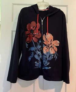 Susan Graver Full Zip Hood French Terry Stretch Sweatshirt Hoodie M ~ 41" Brustumfang - Bild 1 von 8