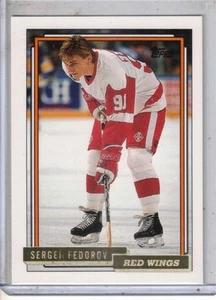 1992-93 TOPPS hockey Sergei Fedorov GOLD parallel card #252 DETROIT RED WINGS - Picture 1 of 2