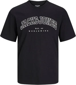 JACK & JONES Men's Jjecaleb Varsity Big & Tall T-Shirt, Black 1XL Chest 52" - Picture 1 of 13