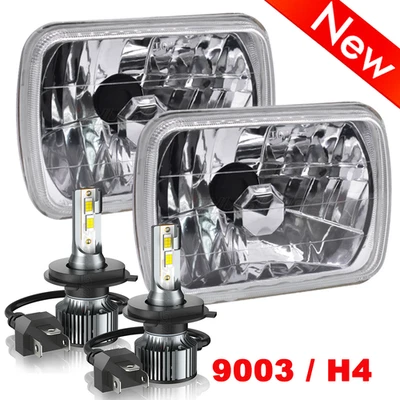 1986-1993 For Mazda B2000 B2200 B2600 Pickup Pair 7x6" Led Headlights Hi-Lo Halo - Image 1 of 4