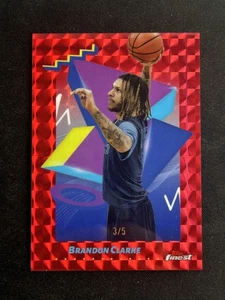 2024-25 Topps Finest #147 Brandon Clarke Red X-Fractor 3/5 Memphis Grizzlies - Foto 1 di 2