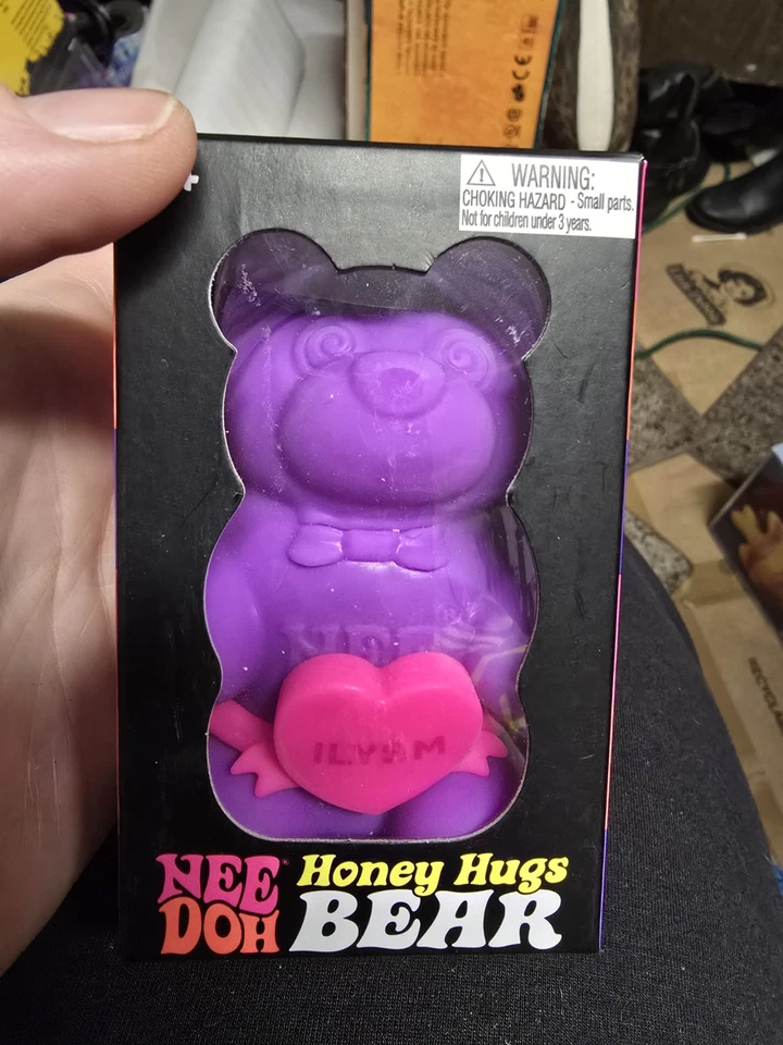 Schylling NeeDoh Honey Hugs Squishy Bear - Sensory Fidget Toy - PURPLE