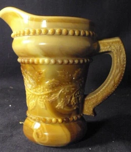 Holly pattern creamer chocolate slag glass summit st cloud B6 - Picture 1 of 4