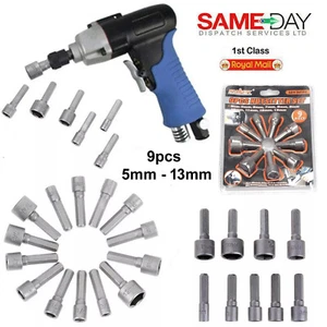 Juego de brocas de atornillador de tuerca de 1/4" de 14 piezas taladro de impacto de enchufe métrico hexagonal magnético de 6 a 19 mm - Imagen 1 de 8