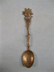 Silverplate Demitasse Spoon Spoon Flower & Leaves Vintage Unknown Maker (O)