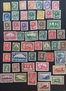 Stamps Canada lot: 50 Canadian classic stamps used...all different. F-VF