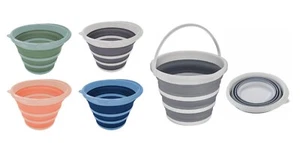 Folding Silicone Collapsible Bucket Camping Caravan Cleaning Water Large 10L - Picture 1 of 33