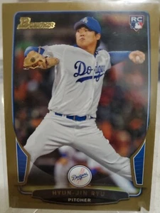 2013 Hyun-Jin Ryu Bowman Gold Parallel Rookie Card #218 Dodgers e244 - Picture 1 of 1