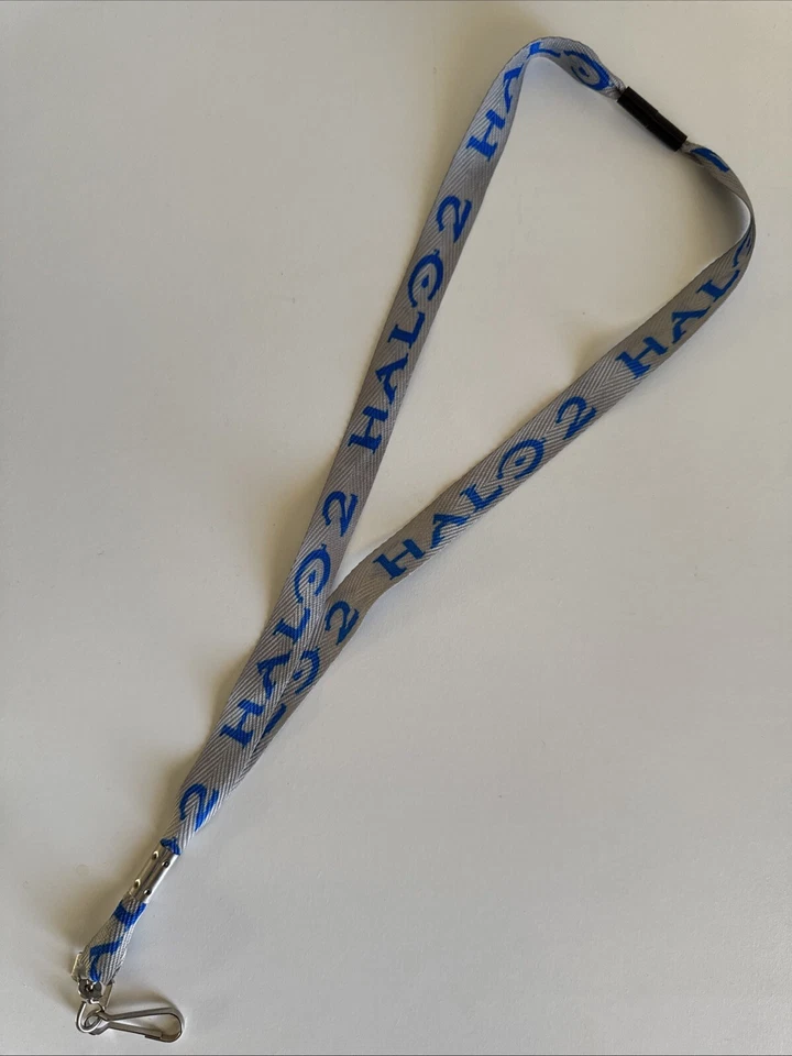 Official Halo 2 Microsoft Xbox Promotional Blue & Grey Woven Lanyard 2004 - Image 1 of 1