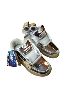 Heelys Light Up Silver Chrome Sneakers Womens 5 Youth 4 Metallic Premium 1 Lo - Picture 1 of 11