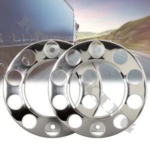 2 pezzi Anello Coprimozzo In Acciaio Inox Per Cerchio 22,5" Universale - Imagen 1 de 5