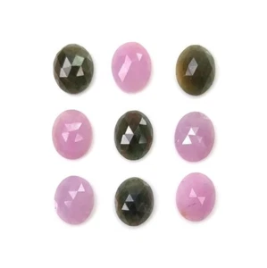 25.55cts Natural Untreated Sapphire Gemstone Oval Rose Cut Slices 10*8mm 9pcs - Imagen 1 de 4