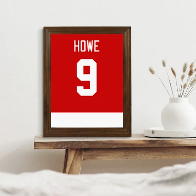 GORDIE HOWE DETROIT RED WINGS 8.5X11 Glossy Jersey Photo - Image 1 of 2