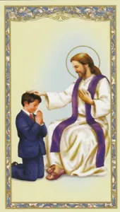 *Holy Card-"Jesus Blesses Little Boy/Act of Contrition"*Prayer on Back/ (HC23-S4 - Picture 1 of 2