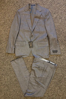 Nuevo Traje de Lana Joseph Abboud Para Hombre 2 Piezas Calce Milenario 38R/32 Pantalones - Marrón Foto 1 de 4