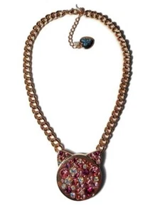 Nuevo con etiquetas $48 Betsey Johnson Collar Colgante Corazón Gato Felino - Imagen 1 de 4