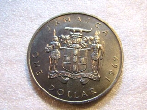 Jamaica 1969 1 Dollar unc Coin Bustamante 1962-1967 First Prime Minister - Picture 1 of 5