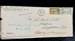 Stamp Envelope 1922 Consular Service U.S.A Guadeloupe Football shape seal - Picture 1 of 5