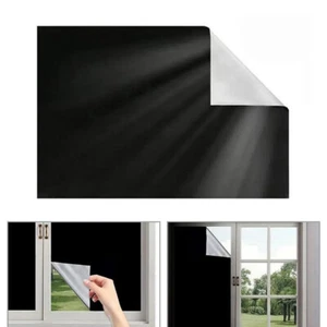 Blackout Blind Thermal Insulated Window Curtains Stick On Patio UV Proof Summer - Picture 1 of 17