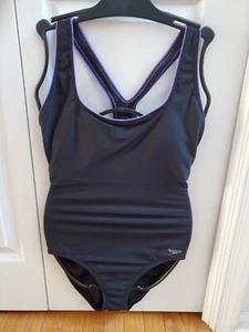 Traje de baño SPEEDO para mujer talla 10 negro de una pieza para dama deportivo NUEVO - Imagen 1 de 4