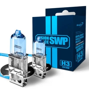 H3 Halogen 12V 55W Super White 5000K Upgrade Headlight Bulb - Pack of 2 - Picture 1 of 9