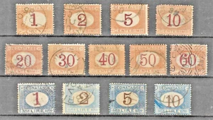 ITALIE. 13 TIMBRES-POSTE DUS EN BON ÉTAT D'OCCASION. 1870-94. CHAT ; 70 £. - Photo 1/1