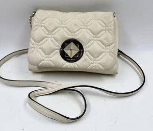 Kate Spade New York Astor Court Naomi Women's Ivory Leather Messenger Bag - Picture 1 of 10