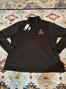 Women’s Antigua Smoke Arizona Coyotes Authentic Quarter-Zip Size 2XL - Picture 1 of 5