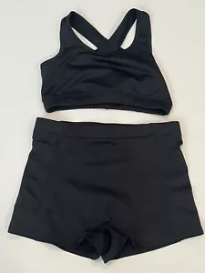 BCG Niña Negro Ejercicio Animadoras Gimnasia 2 Piezas Conjunto Talla M (8-10) - Imagen 1 de 5