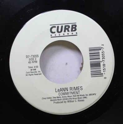 90'S 45 Leann Rimes - Commitment / Looking Through Your Eyes On Curb Records Foto 1 de 2