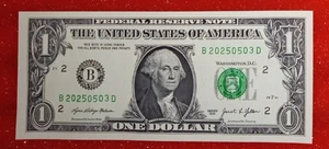 Birthday/Anniversary Note (May 03, 2025) $1 Dollar Bill Fancy Serial B20250503D - Picture 1 of 2