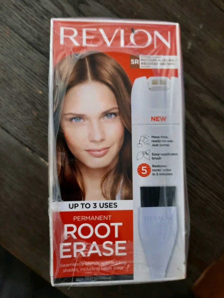 Nuevo kit de retoque sellado Revlon 5R borrado raíz castaño rojizo medio descontinuado 1 caja Foto 1 de 1