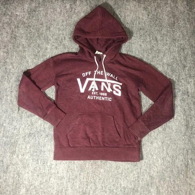 Vans Suéter Mujer Talla XS Rojo Granate Pullover Sudadera con Capucha Bolsillo Foto 1 de 4