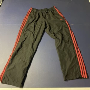 Vintage Adidas Sweatpants Men’s M Track Pants Black Red Baggy Wide Leg Y2K - Picture 1 of 13