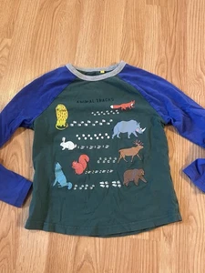 Boden Animal Tracks Shirt Size 7/8 - Picture 1 of 4