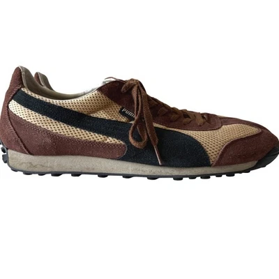 PUMA Anjan Shoes Mens US 14 Suede Mesh Shoes Brown Black Sneakers Retro Street - Image 1 of 4