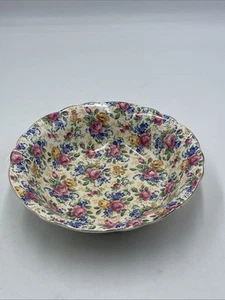 1930s Chintz Rosalynde James Kent Longton LTD Large Porcelain Fruit Bowl England - Picture 1 of 5