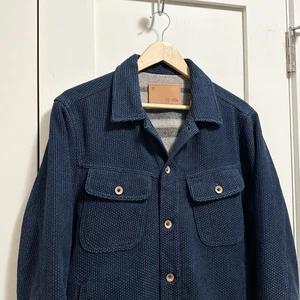 Taylor Stitch The Long Haul Jacket Indigo Sashiko Trucker Coat Wool Lined 38 S/M - Picture 1 of 15