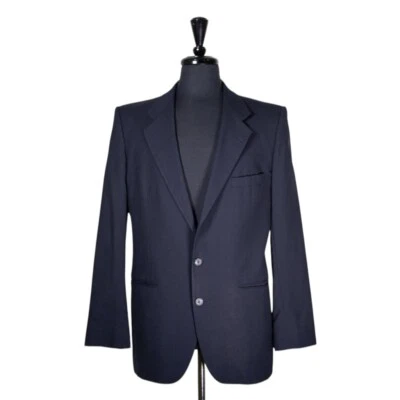 Yves Saint Laurent YSL Mens Blazer 38R Navy Blue Wool Sport Coat 2 Button Jacket - Image 1 of 4