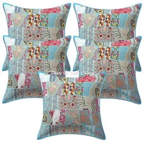 Decorative Home Decor 24 x 24 in Cushion Cover Vintage Patchwork Pillow Case - Picture 1 of 7