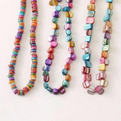 1 Root Colored Shell Beads,Natural freshwater MOP Coloured Shell Spacer Beads - Image 1 of 4