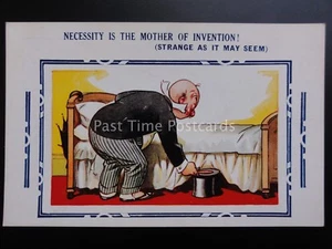 Bamforth Comic DRUNK, NECESSITY THE MOTHER OF INVENTION (STRANGE AS IT MAY SEEM) - Picture 1 of 2