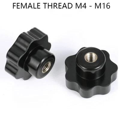 Female Thread Plastic Star Head Hand Clamping Nut Knob Equipment Nuts M4 - M16 - Image 1 of 4
