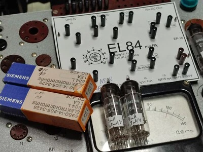 Paire de tubes radio E84L 7320 Platine Siemens & Halske USED EL84 6BQ5 assortis - Photo 1/4